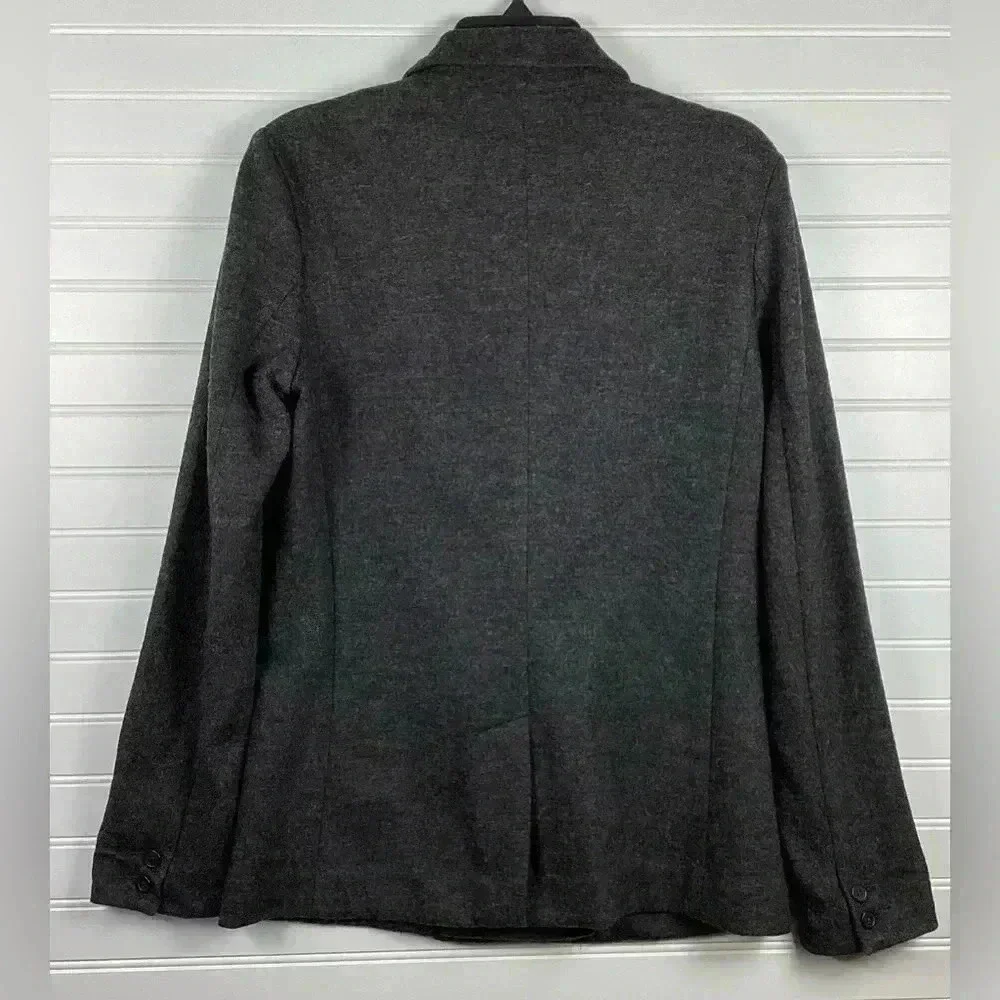 J. Crew NWOT 6 Dark Charcoal Gray 100% Wool Women's Button Front Blazer Size